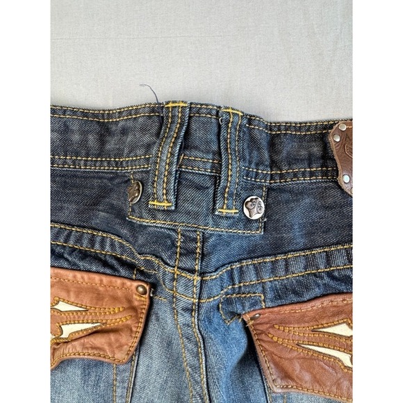 Affliction‎ Y2K Jeans Men's Size 36x33 Cooper Bootcut Leather Flap Pockets - Picture 6 of 16